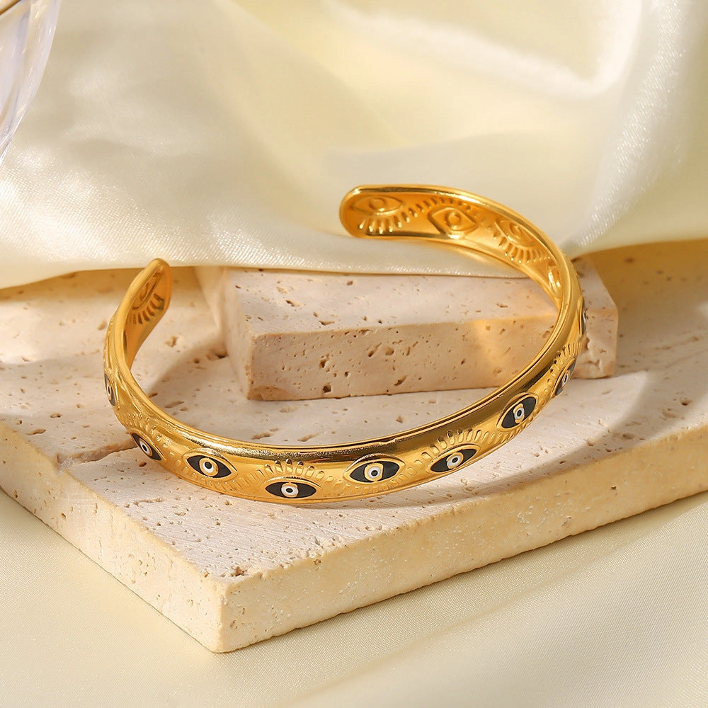 Wholesale 18k Gold-plated Open Stainless Steel Bracelets