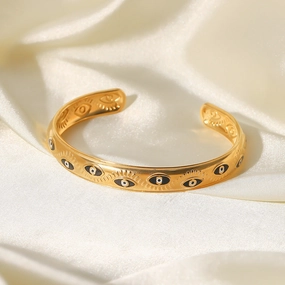 Wholesale 18k Gold-plated Open Stainless Steel Bracelets