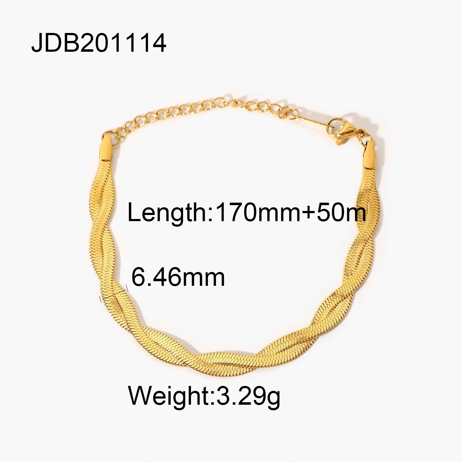 Wholesale 18k Gold-plated Stainless Steel Double Cross Snake Chain Bracelet
