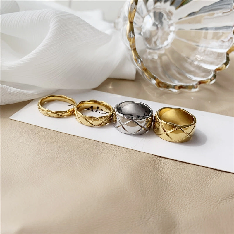 Wholesale 18K Gold Plated Stainless Steel Halo Ring