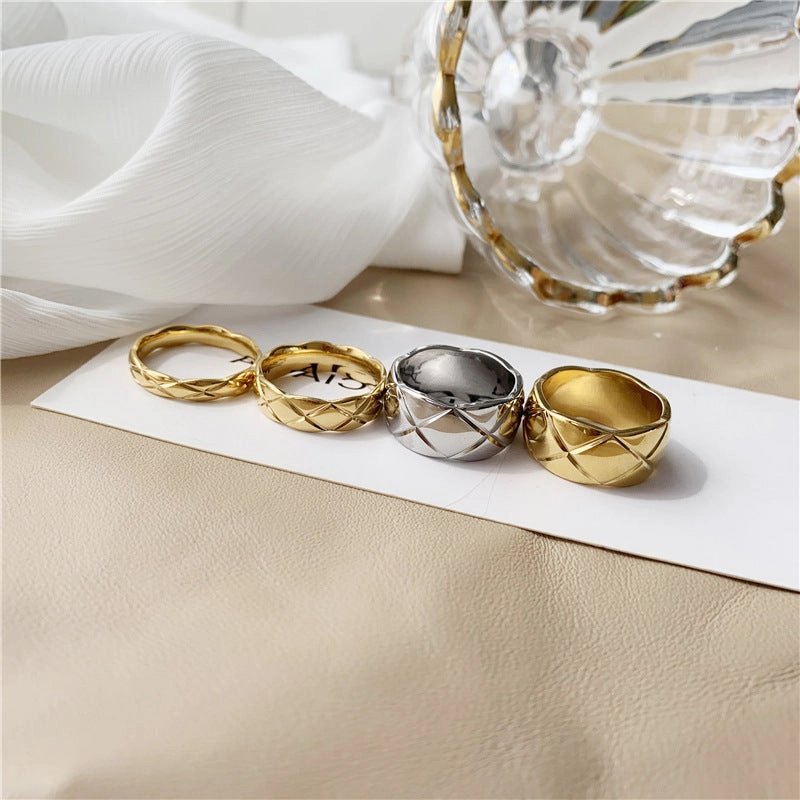 Wholesale 18K Gold Plated Stainless Steel Halo Ring