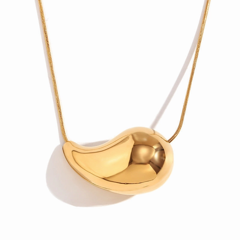 Wholesale 18K Gold Plated Stainless Steel Hollow Water Drop Necklace