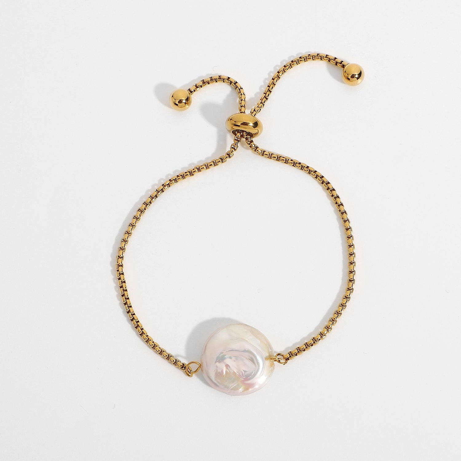 Wholesale 18k Gold-plated Stainless Steel Pearl Bracelet