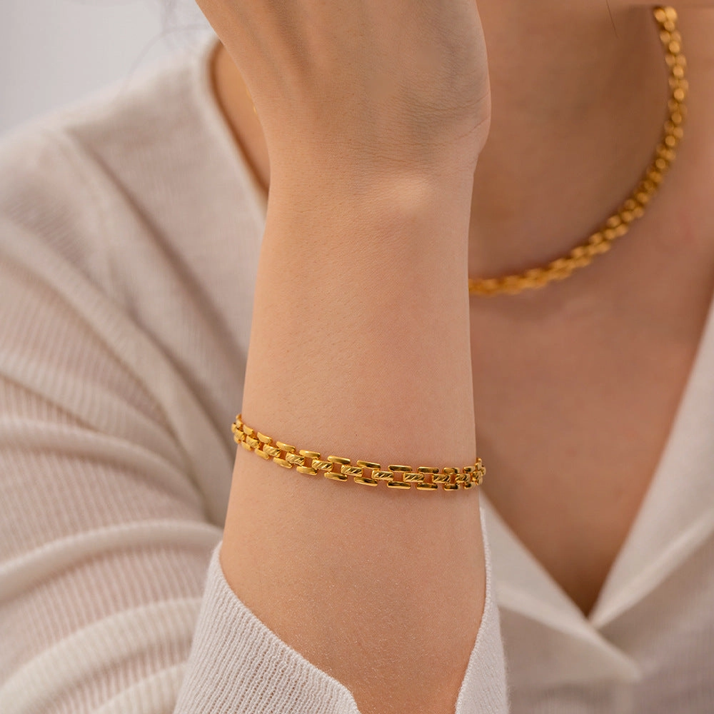 Wholesale 18K Gold Plated Stainless Steel Pendant Bracelet
