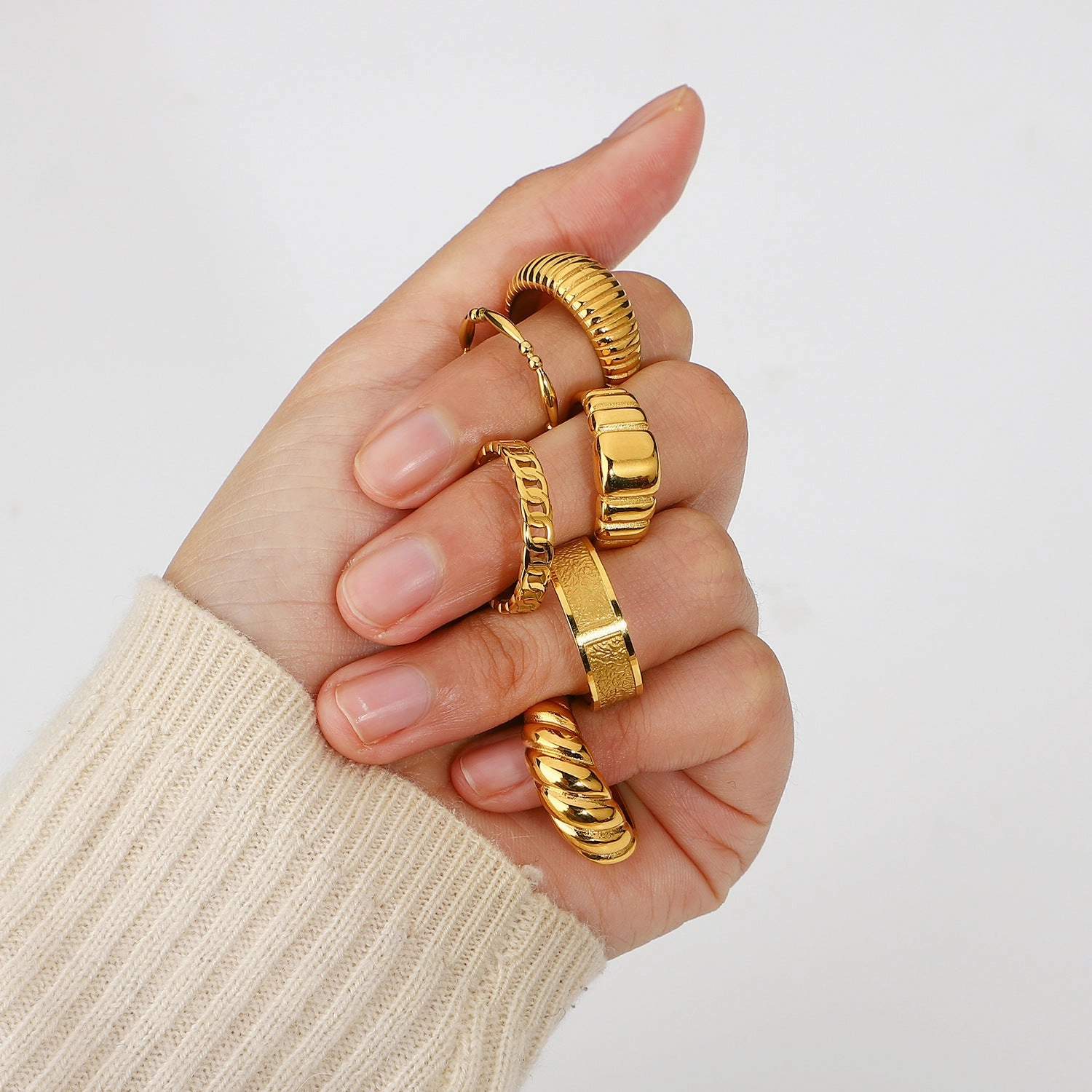 Wholesale 18K Gold Plated Stainless Steel Rings