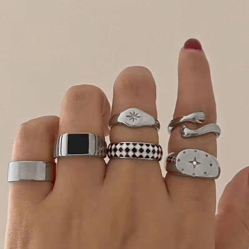 Wholesale 18K Gold Plated Stainless Steel Stacking Ring Set