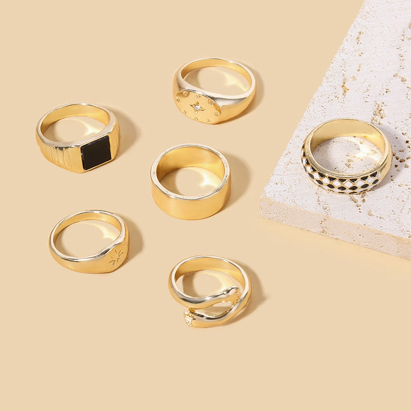 Wholesale 18K Gold Plated Stainless Steel Stacking Ring Set