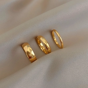 Wholesale 18K Gold Plated Stainless Steel Stacking Rings