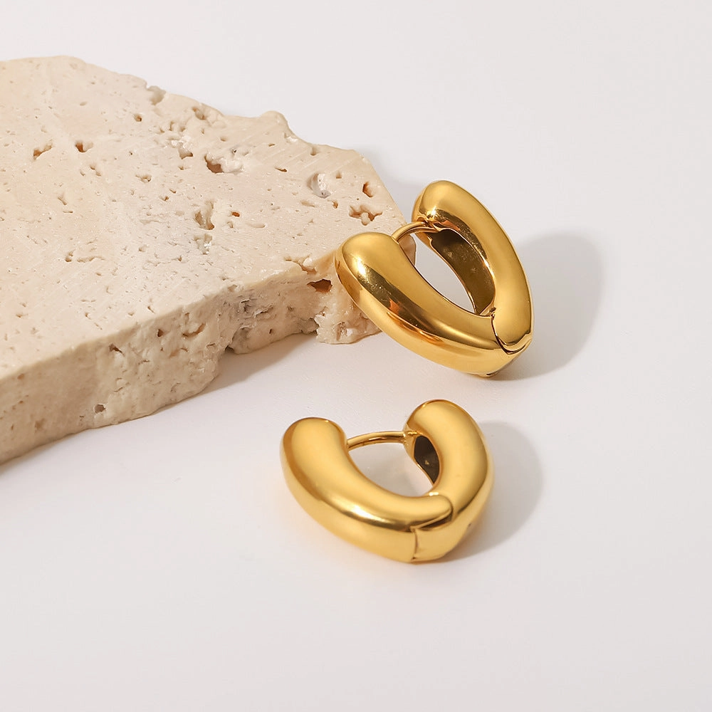 Wholesale 18K Gold Plated Stainless Steel Twisted Earrings