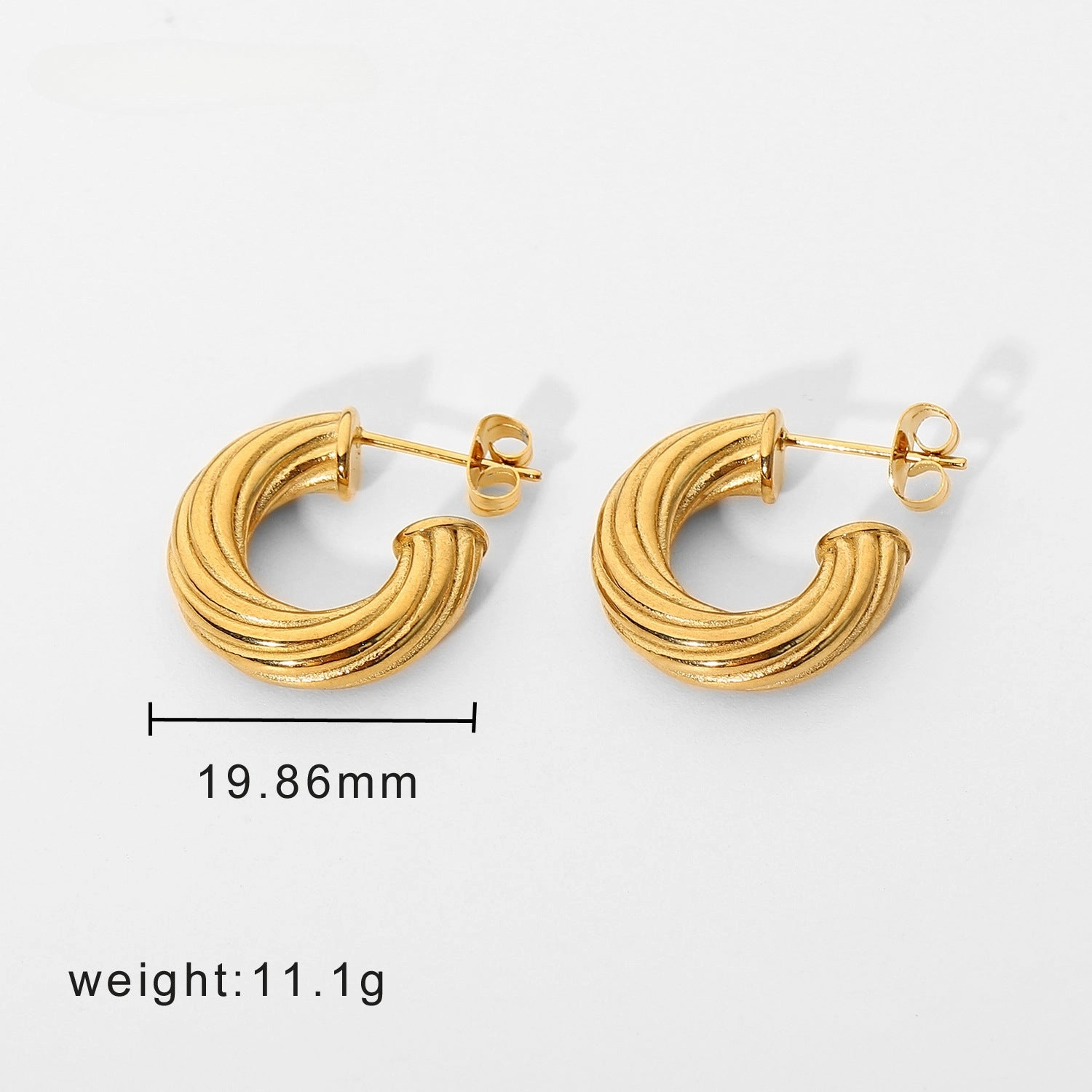Wholesale 18K Gold Plated Stainless Steel Twisted Earrings