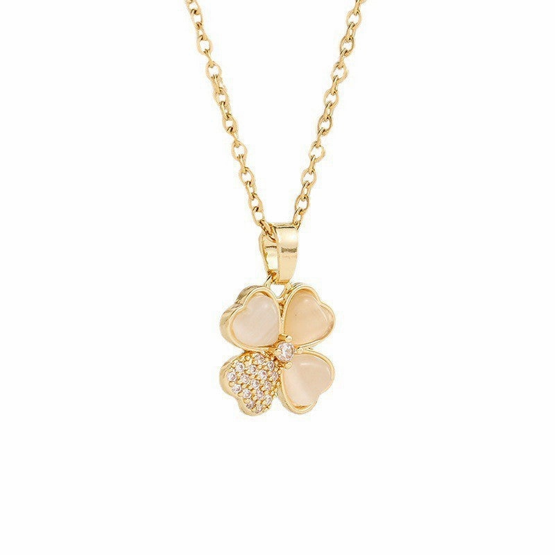 Wholesale 18K Gold Plated Titanium Steel Geometric Rhombus Necklace Clavicle Chain