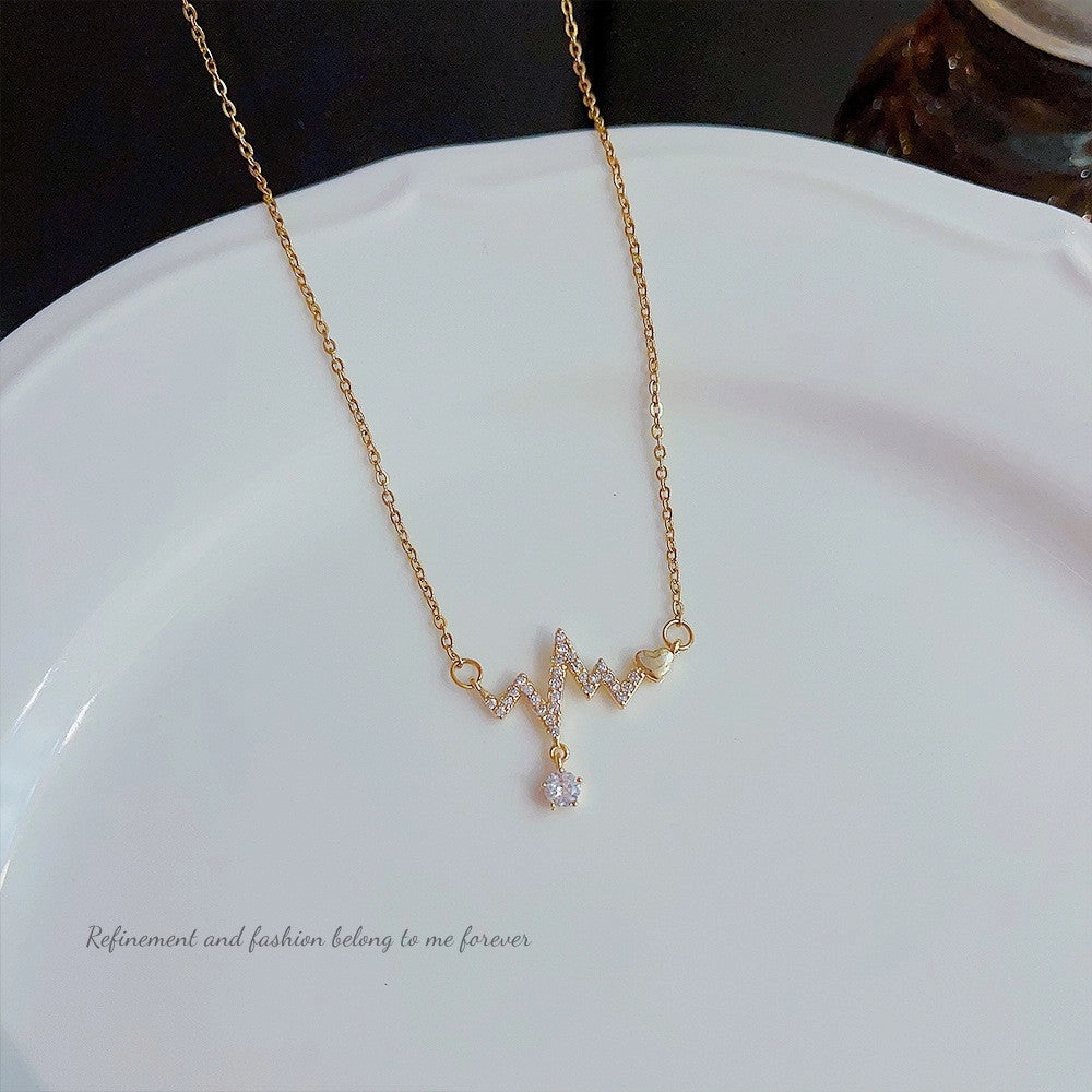 Wholesale 18K Gold Plated Titanium Steel Geometric Rhombus Necklace Clavicle Chain
