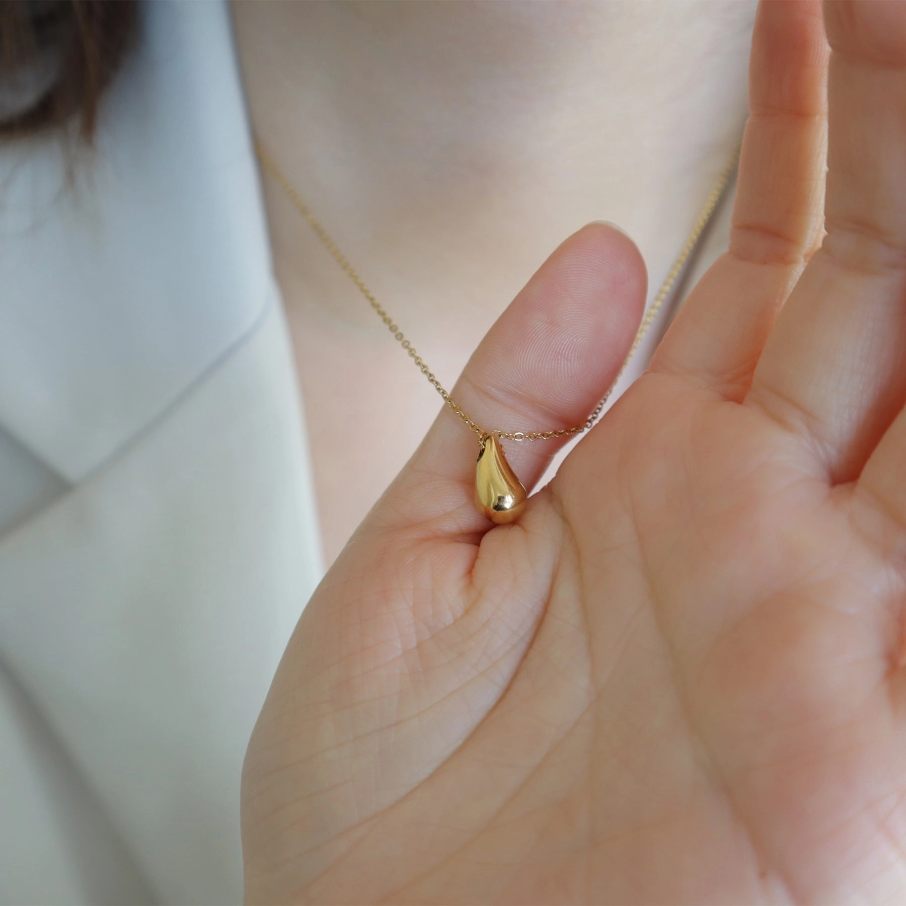 Wholesale 18K Gold Plated Water Drop Necklace Clavicle Chain