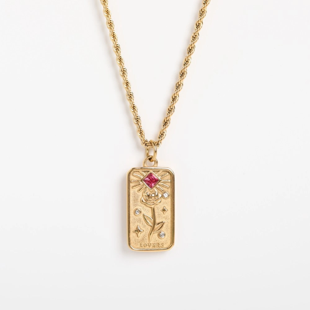 Wholesale 18K Gold Plated Zircon Stainless Steel Sun Star Twist Wheat Type Chains Necklace