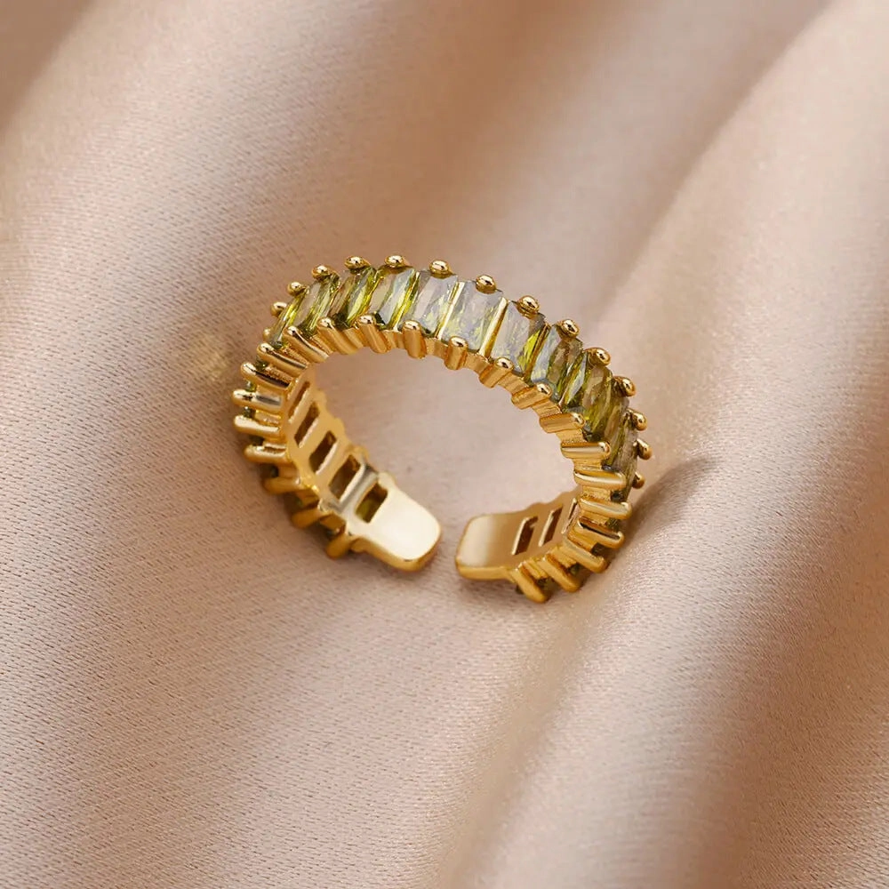 Wholesale 18K gold platedzircon ring ins female fashion design feeling   ring