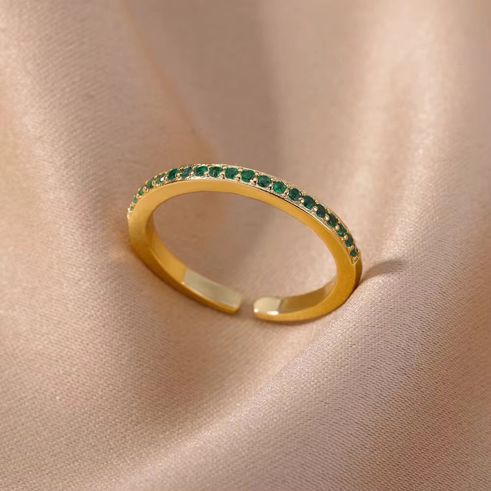 Wholesale 18K gold platedzircon ring ins female fashion design feeling   ring