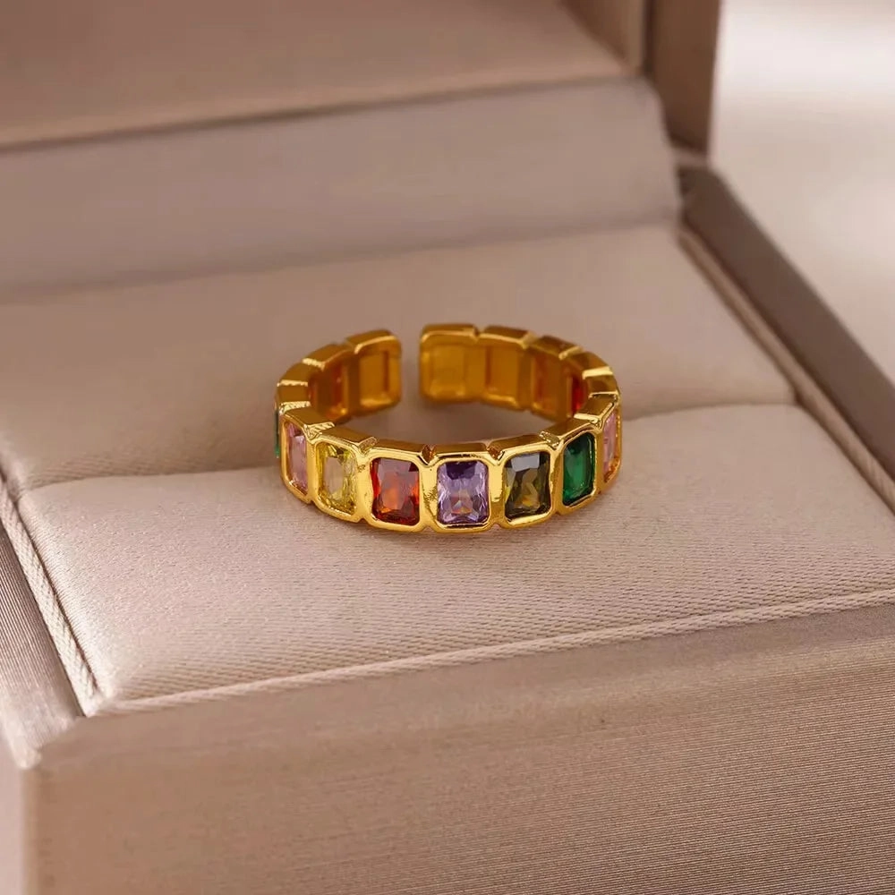 Wholesale 18K gold platedzircon ring ins female fashion design feeling   ring