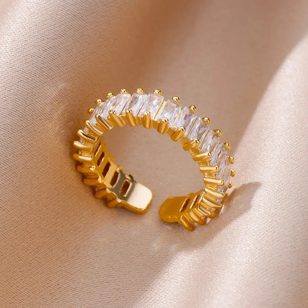 Wholesale 18K gold platedzircon ring ins female fashion design feeling   ring