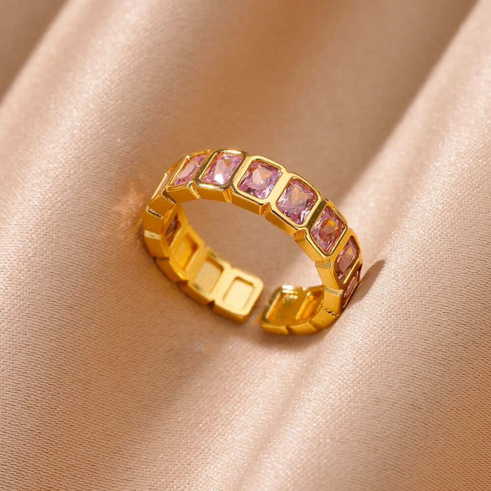 Wholesale 18K gold platedzircon ring ins female fashion design feeling   ring