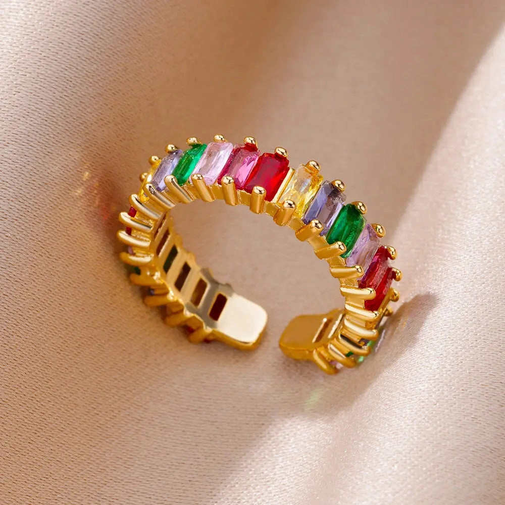 Wholesale 18K gold platedzircon ring ins female fashion design feeling   ring