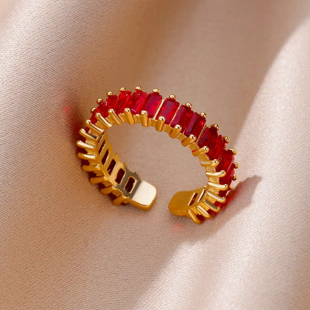 Wholesale 18K gold platedzircon ring ins female fashion design feeling   ring