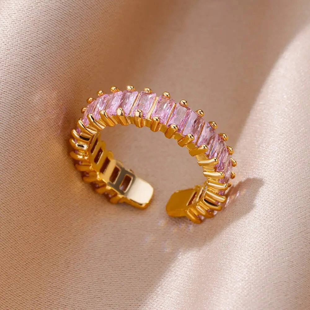 Wholesale 18K gold platedzircon ring ins female fashion design feeling   ring