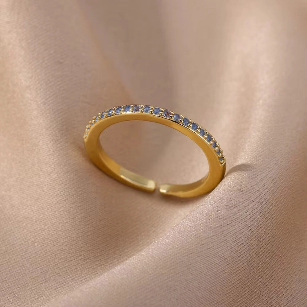 Wholesale 18K gold platedzircon ring ins female fashion design feeling   ring