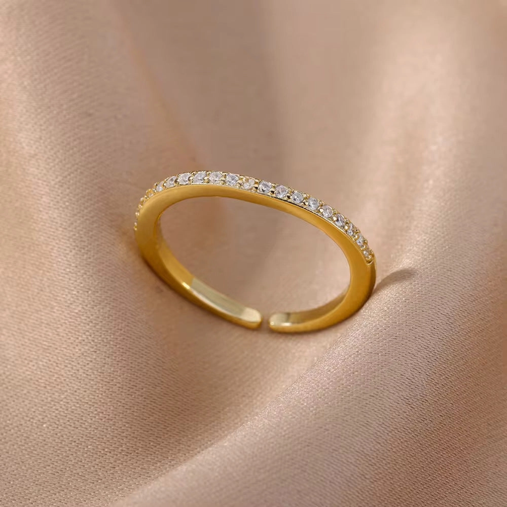 Wholesale 18K gold platedzircon ring ins female fashion design feeling   ring