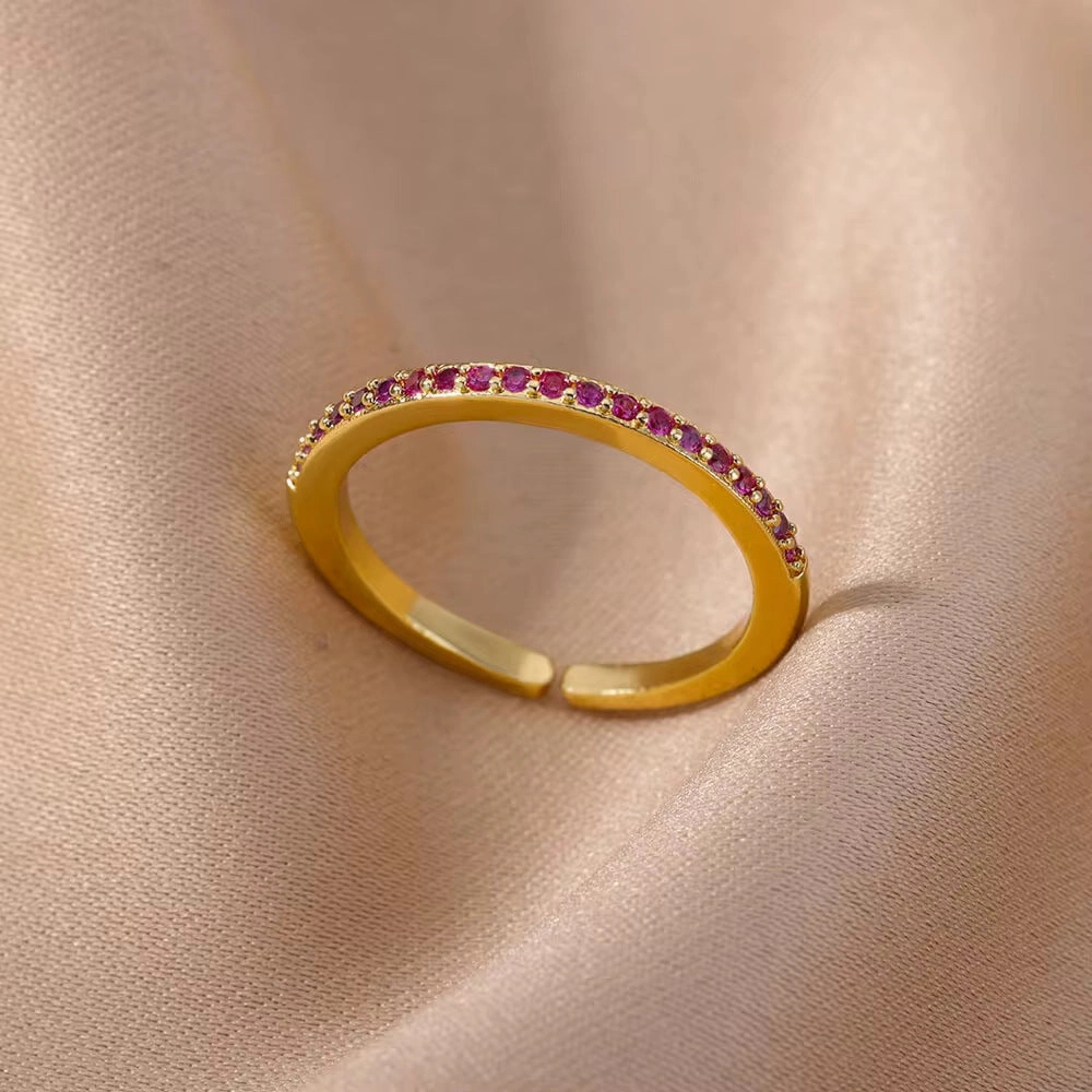 Wholesale 18K gold platedzircon ring ins female fashion design feeling   ring