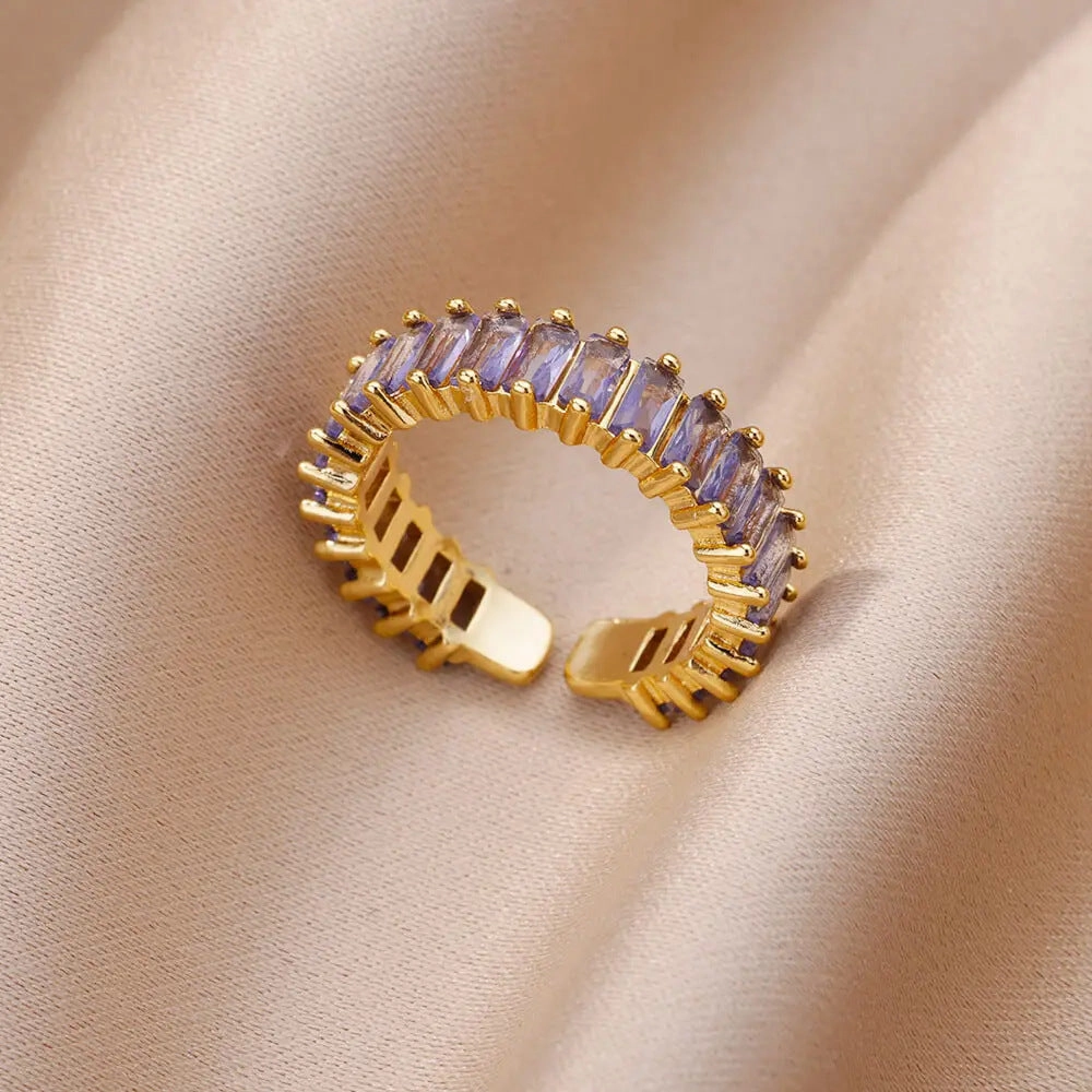Wholesale 18K gold platedzircon ring ins female fashion design feeling   ring