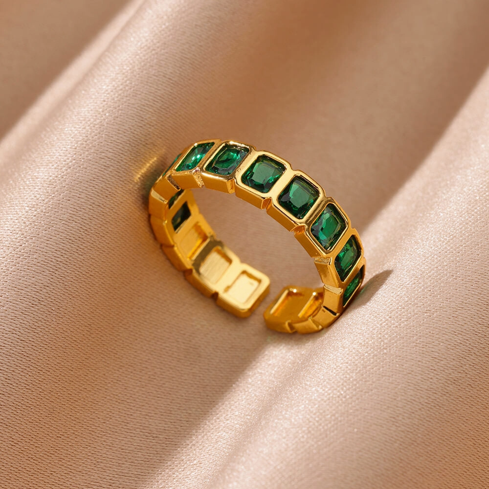 Wholesale 18K gold platedzircon ring ins female fashion design feeling   ring