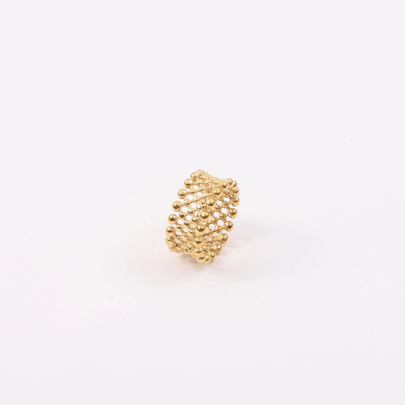 Wholesale 18k Gold Small Round Beads Matrix Arrangement Ring