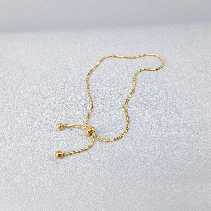Wholesale 18K Gold Snake Bone Simple Ins Forest Style Adjustable Length Non-fading Bracelet