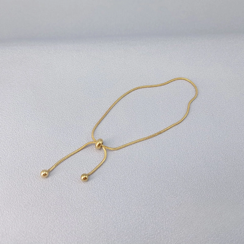 Wholesale 18K Gold Snake Bone Simple Ins Forest Style Adjustable Length Non-fading Bracelet