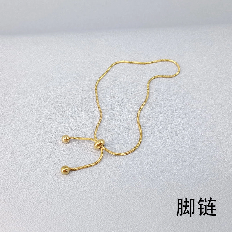 Wholesale 18K Gold Snake Bone Simple Ins Forest Style Adjustable Length Non-fading Bracelet