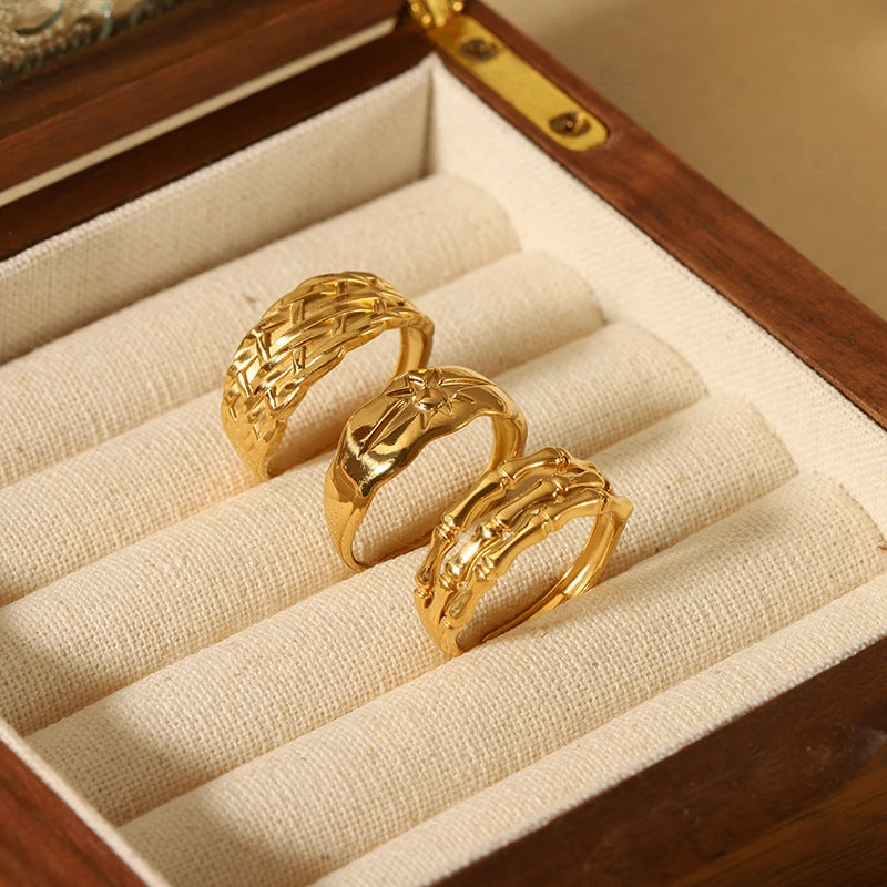 Wholesale 18K Gold Stainless Steel Adjustable Ring