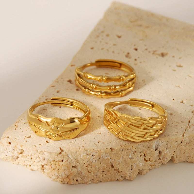 Wholesale 18K Gold Stainless Steel Adjustable Ring