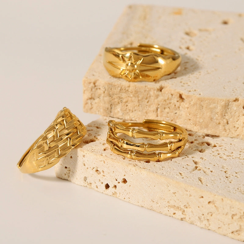 Wholesale 18K Gold Stainless Steel Adjustable Ring