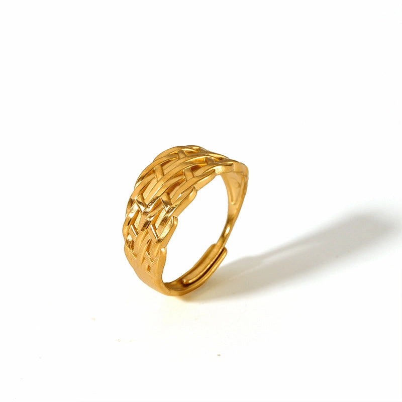 Wholesale 18K Gold Stainless Steel Adjustable Ring