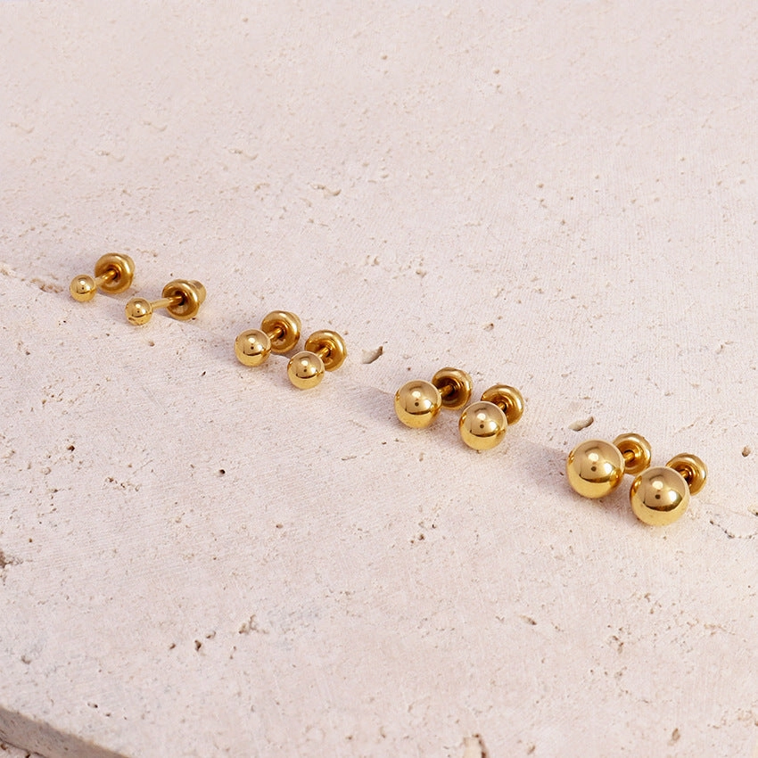 Wholesale 18k Gold Stainless Steel Dot Earrings