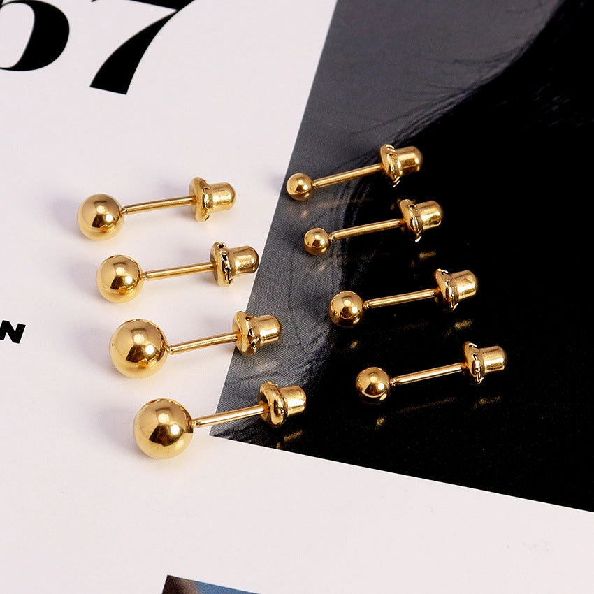 Wholesale 18k Gold Stainless Steel Dot Earrings