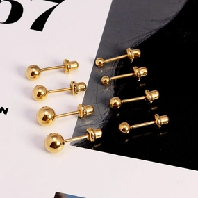 Wholesale 18k Gold Stainless Steel Dot Earrings
