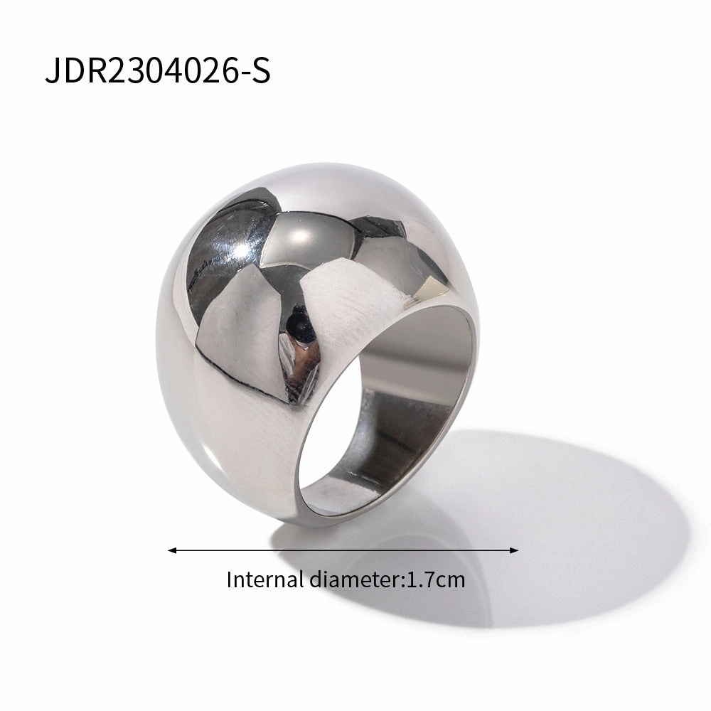 Wholesale 18K Gold Stainless Steel Exaggerated Spherical Ring
