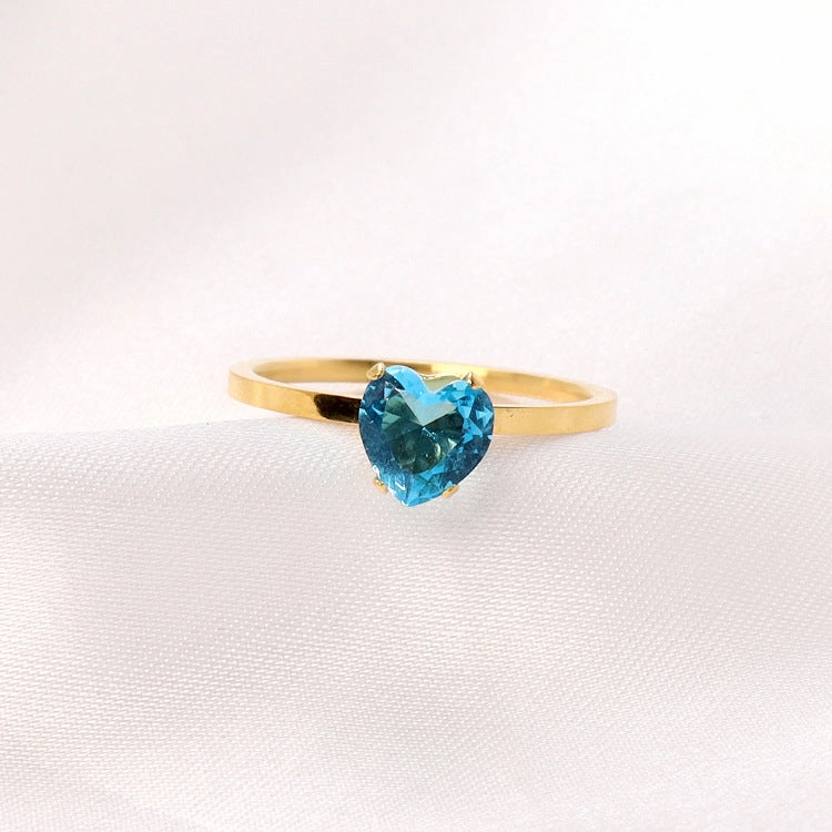 Wholesale 18K Gold Stainless Steel Heart Ring