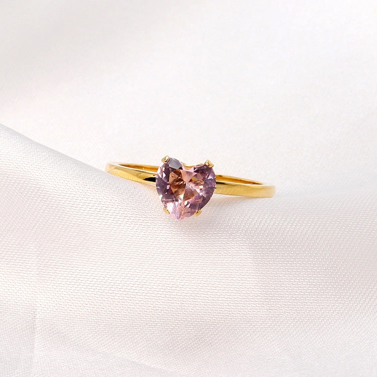 Wholesale 18K Gold Stainless Steel Heart Ring