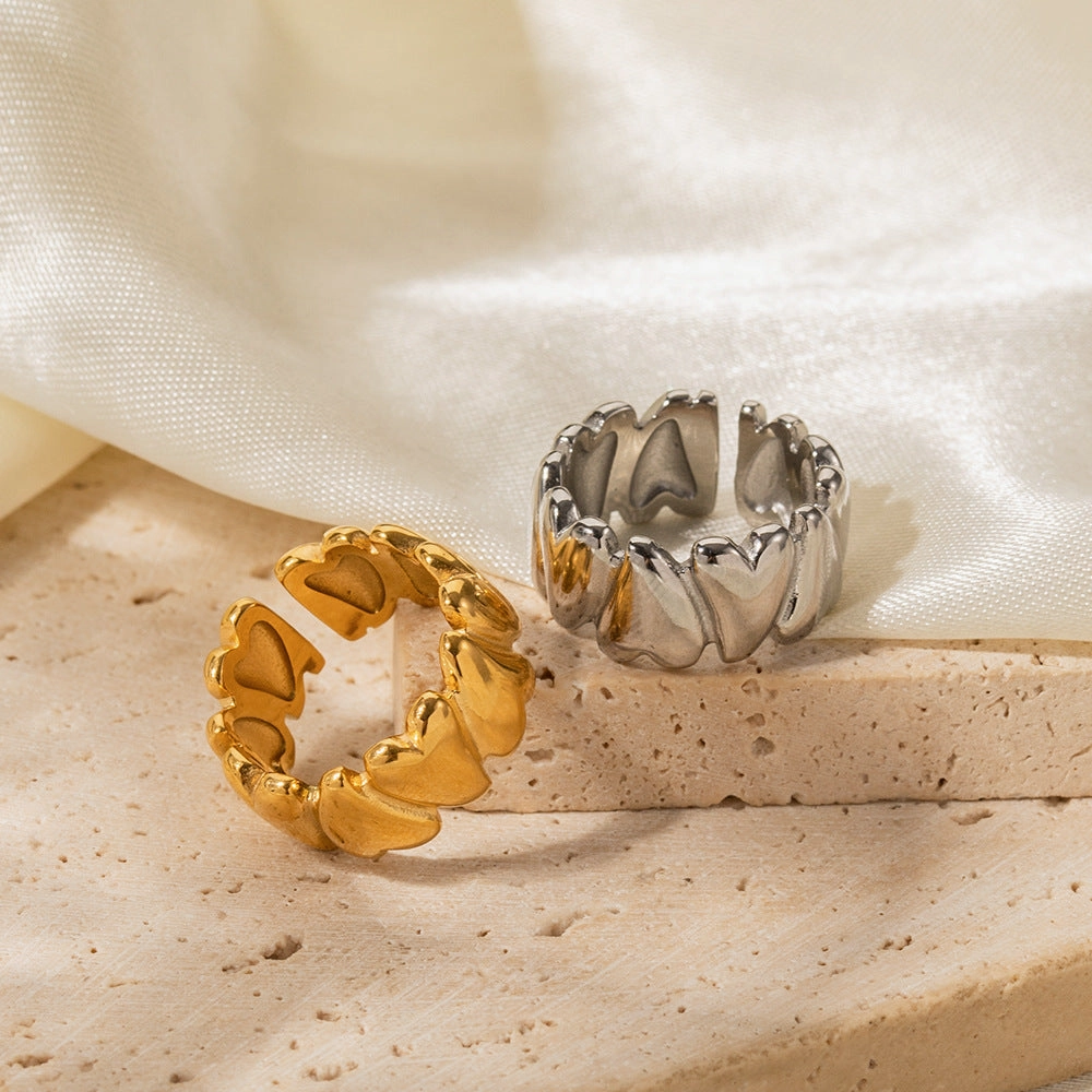 Wholesale 18K Gold Stainless Steel Love Open Ring