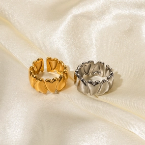 Wholesale 18K Gold Stainless Steel Love Open Ring