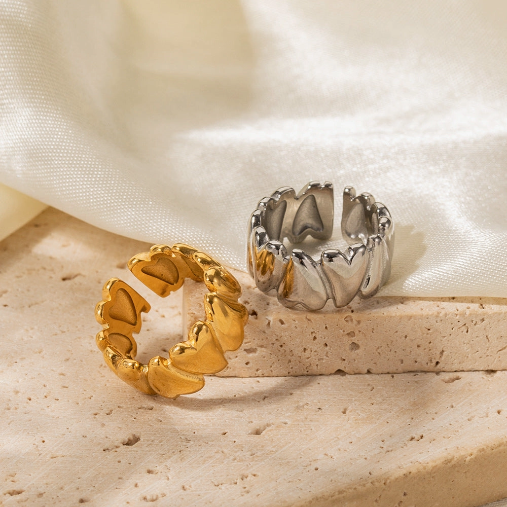 Wholesale 18K Gold Stainless Steel Love Open Ring