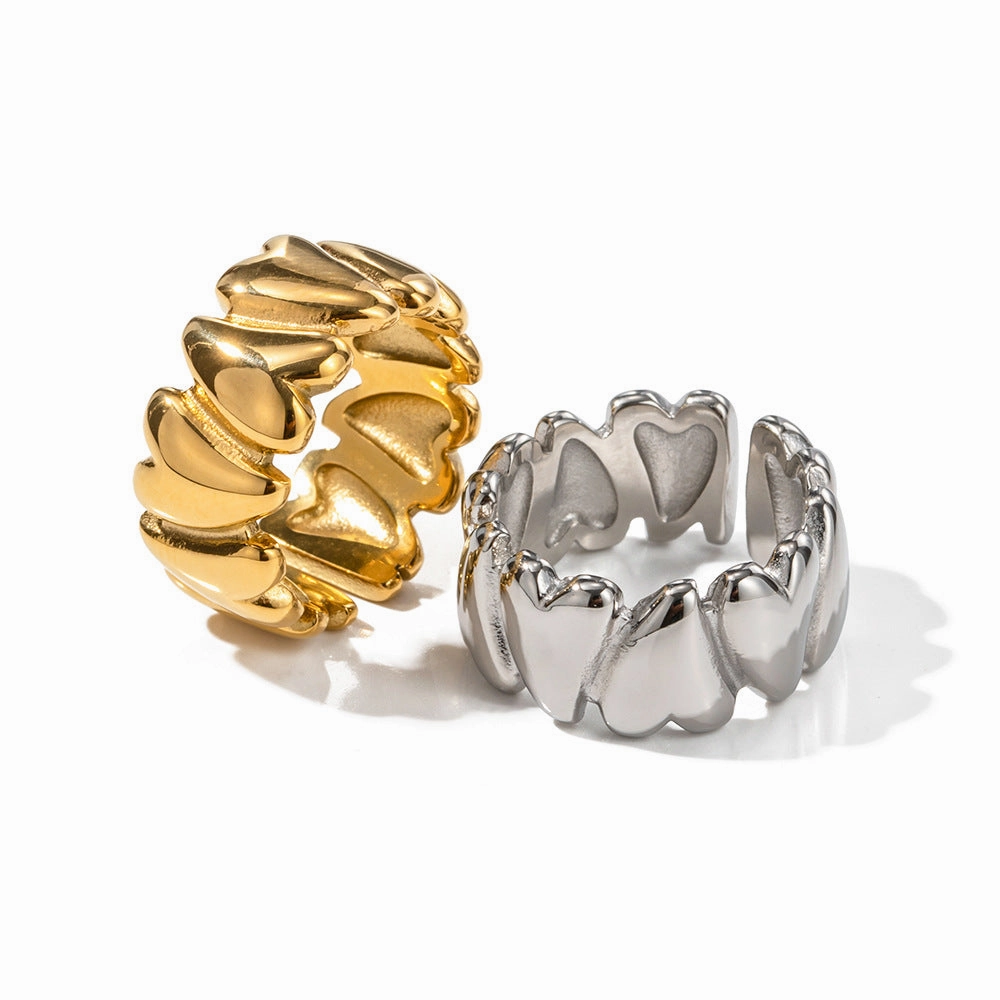 Wholesale 18K Gold Stainless Steel Love Open Ring