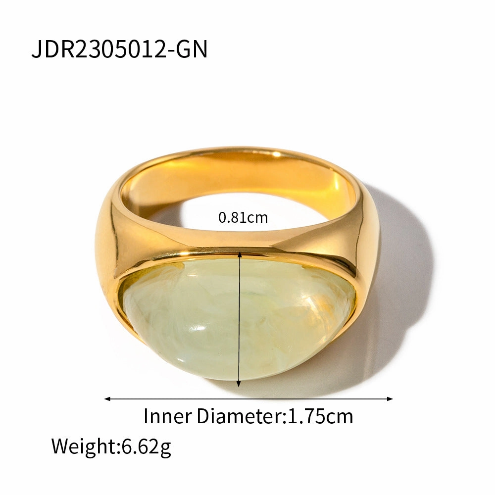 Wholesale 18k Gold Stainless Steel Transparent Closed Ring